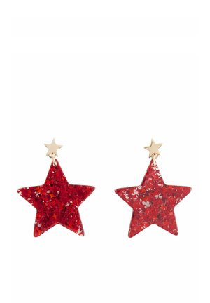 CHRISTMAS GLITTER STAR DROP - Øreringe - red
