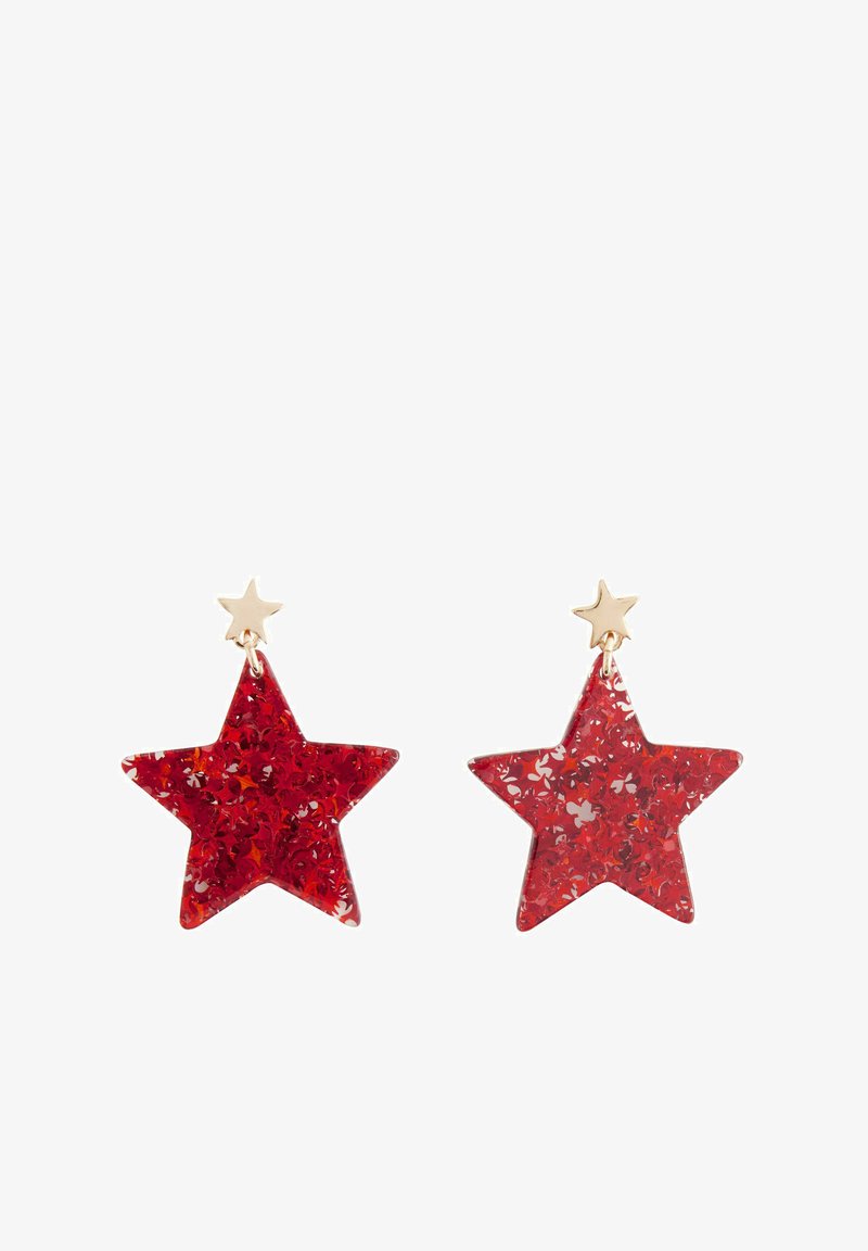 Next CHRISTMAS GLITTER STAR DROP - Øreringe - red