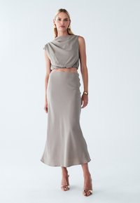 BWLDR ALISA SKIRT - Maksiseelik - mushroom