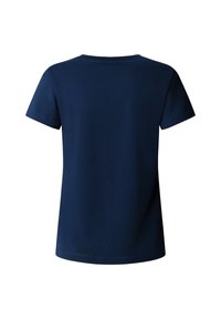 Μπλε ναυτικό, κοντομάνικο μπλουζάκι από βαμβάκι. Διαθέτει στρογγυλή λαιμόκοψη και καθαρό σχέδιο χωρίς ορατά λογότυπα ή μοτίβα.