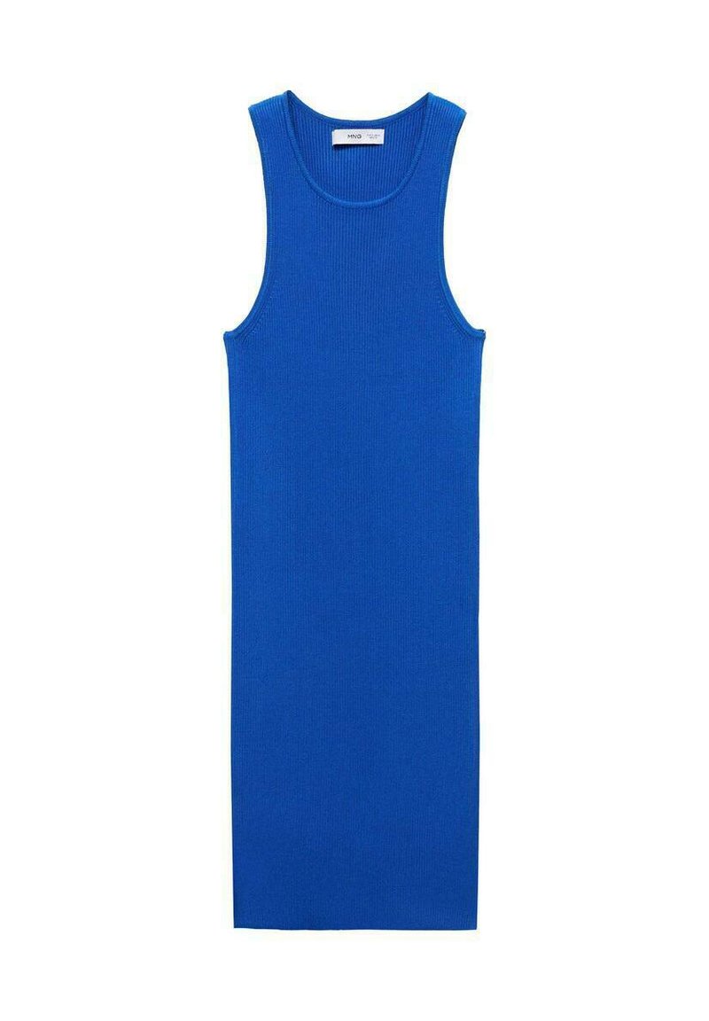 Mango Gebreide jurk neonblauw