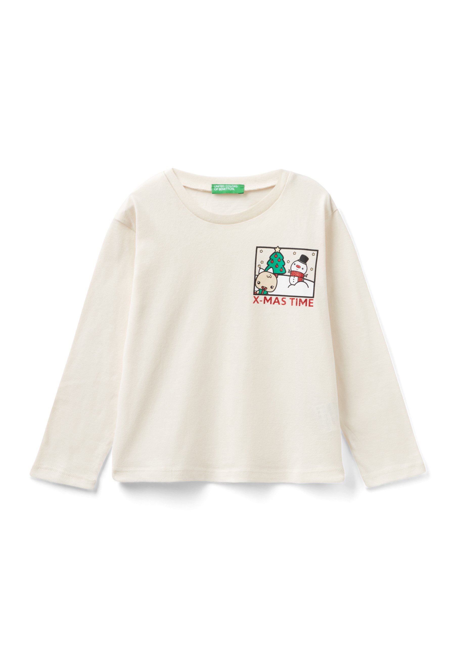 United Colors Of Benetton Mädchen Langarm-T-Shirt Aus 100% Baumwolle