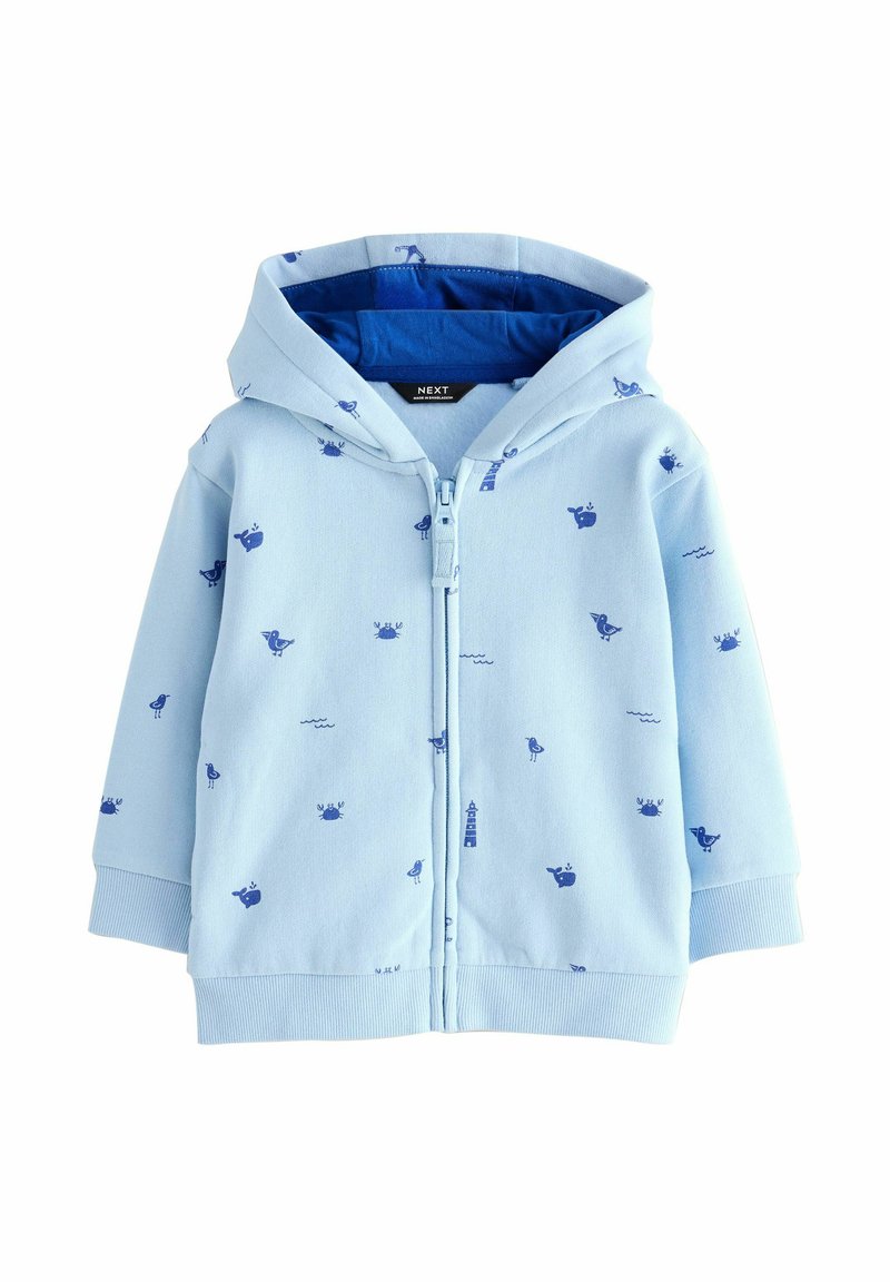 Next - REGULAR FIT - ALL OVER PRINT HOODIE 
 - Bluză de molton cu fermoar - light blue, Extindeți