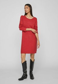VILA VIRIL DRESS - Strikkjoler - equestrian red