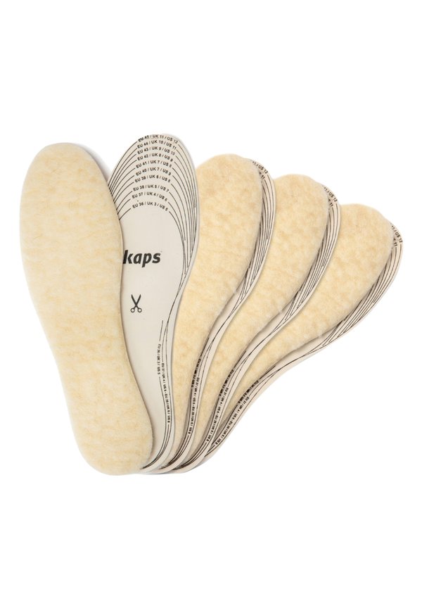 4 PAIR PACK WOOL WARM SHOE INSOLES CUT TO SIZE - Schuhsohle/Fußbett - beige