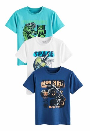 SHORT SLEEVE GRAPHIC 3 PACK STANDARD - Print T-shirt - blue white turquoise