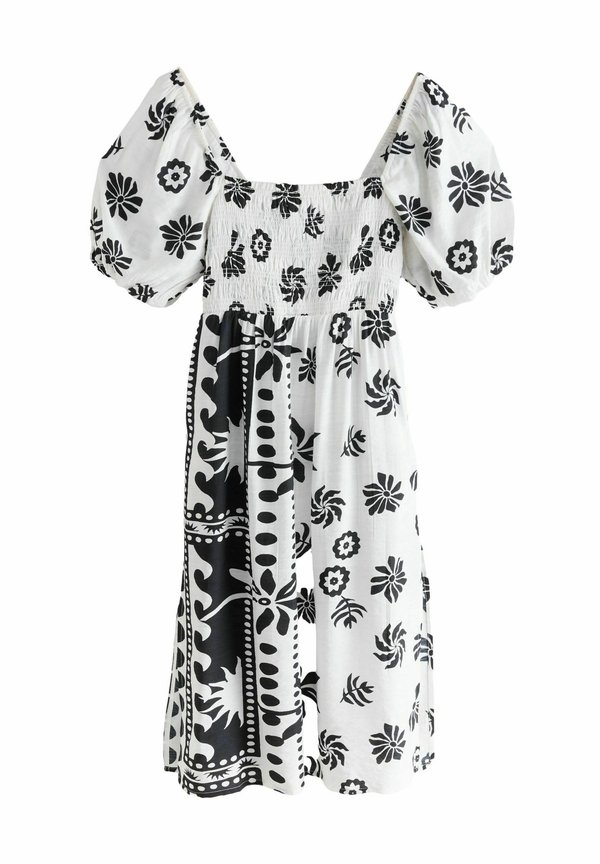 REGULAR FIT - PUFF SLEEVE OFF SHOULDER MIDI  - Freizeitkleid - monochrome