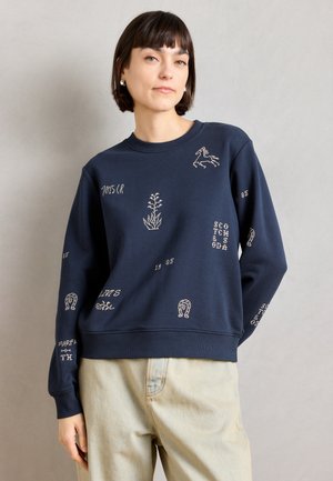 EMBROIDERED REGULAR FIT  - Sweatshirt - dark blue