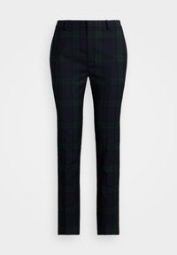 PLAID SATIN STRIPE TWILL CROPPED PANT - Trousers - green/navy/black