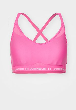 Under Armour CROSSBACK LOW - Lengvai krūtinę prilaikanti sportinė liemenėlė - aero pink/white