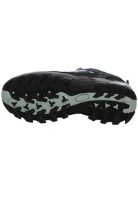 Trailrunning-sko med sula i svart och mintgrönt. Utrustad med djupa greppklackar och texturerad gummi för bättre grepp. Förstärkt tåområde noterat.