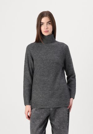JDYFINE LONG PULLOVER - Strikkegenser - dark grey