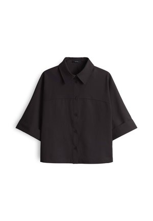 OPUS LOOSE FIT 3/4 SLEEVE - Button-down blouse - midnight brown