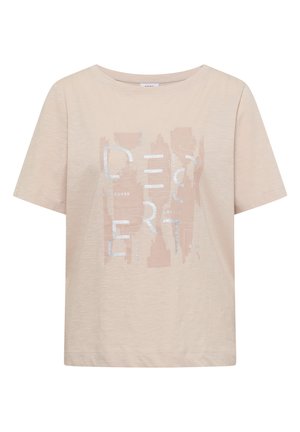 Cecil, T-SHIRT MIT RUNDHALS UND FRONTPRINT - Printtipaita - cashmere beige