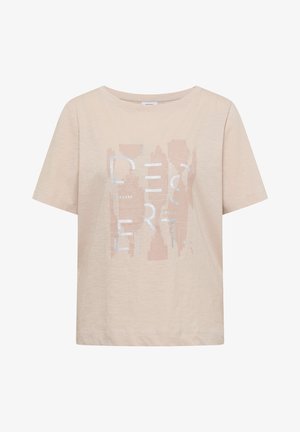 Cecil, T-SHIRT MIT RUNDHALS UND FRONTPRINT - Printtipaita - cashmere beige