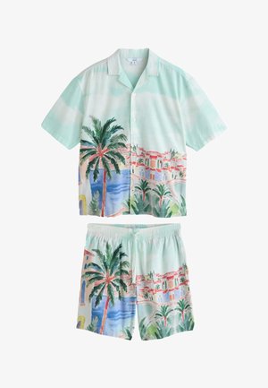 Next, REGULAR FIT - JACQUARD PATTERN SHORT SLEEVE CO-ORD PYJAMAS SET - Nachtwäsche Set - blue