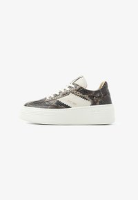 Selected, brown multicolored beige snake print