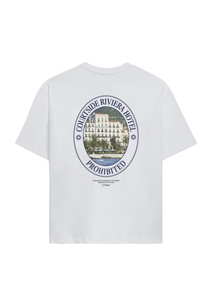 PROHIBITED, RIVIERA HOTEL TEE UNISEX - T-shirt imprimé - off-white