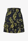 KNEE-LENGTH CHIFFON SKIRT WITH PRINT - Jupe trapèze - maritime blue
