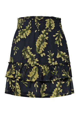 Street One Studio, KNEE-LENGTH CHIFFON SKIRT WITH PRINT - Jupe trapèze - maritime blue