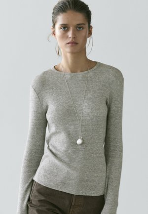 WITH FLECKED DETAIL  - Long sleeved top - grey