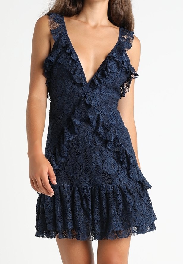 deep blue cocktail dress Ayleen Plus Size Navy Blue Tube Cocktail Dress– Hello Curve main image 1