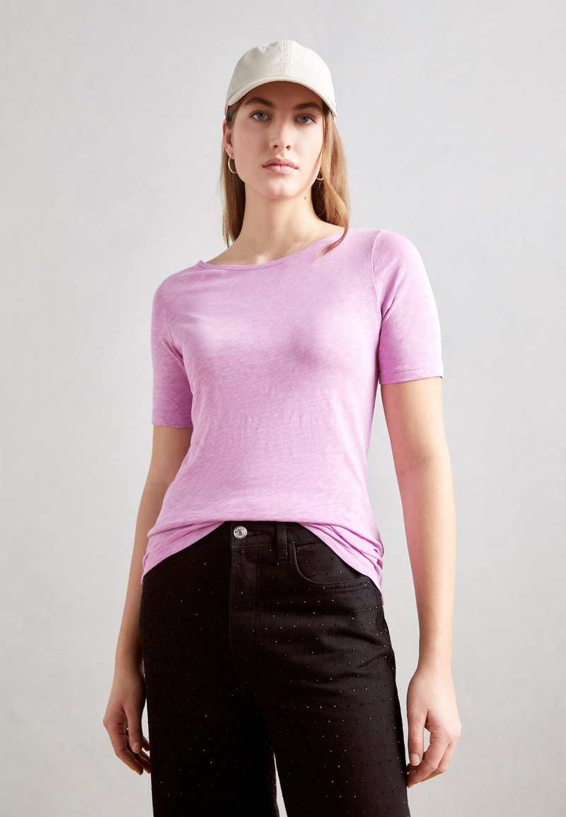 Marc O'Polo SHORT SLEEVE BOAT NECK - T-Shirt basic - berry lilac ...