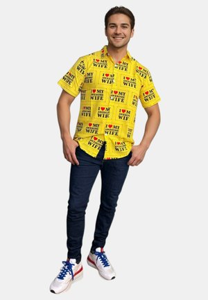 I LOVE MY AWESOME WIFE HAWAIIAN STYLE - Shirt - yellow