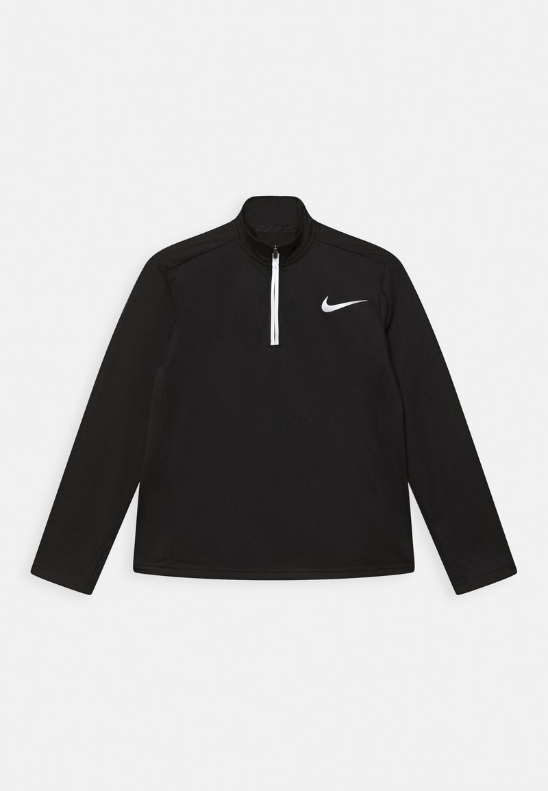 Nike Performance POLY LONG SLEEVE 1/4 ZIP - Strickpullover - black ...
