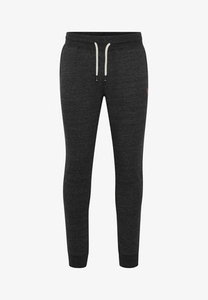 Süsi hall jogger'id kitsas lõikega, paelaga vöökoht, kaks külje taskut ja tekstuuriga kangas. Omab diskreetset logo reie peal.