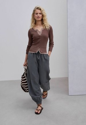 Next, REGULAR FIT - BALLOON LEG TROUSERS . - Kalhoty - washed charcoal