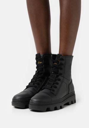 G-STAR NOXER HGH FLD LEA W - Schnürstiefelette - black
