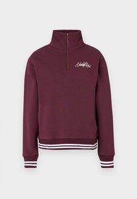 UNI STRIPED CUFF ZIP - Mikina - merlot red