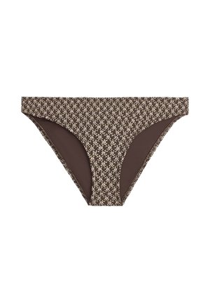 OYSHO, FLORAL JACQUARD CLASSIC BIKINI BRIEFS - Bikini alsók - dark brown