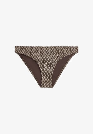 OYSHO, FLORAL JACQUARD CLASSIC BIKINI BRIEFS - Bikini alsók - dark brown