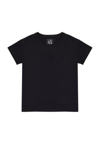Czarny krótki rękaw T-shirt wykonany z miękkiej bawełny. Charakteryzuje się minimalistycznym wzorem z wytłoczonym logo "A|X" z przodu. Okrągły dekolt.