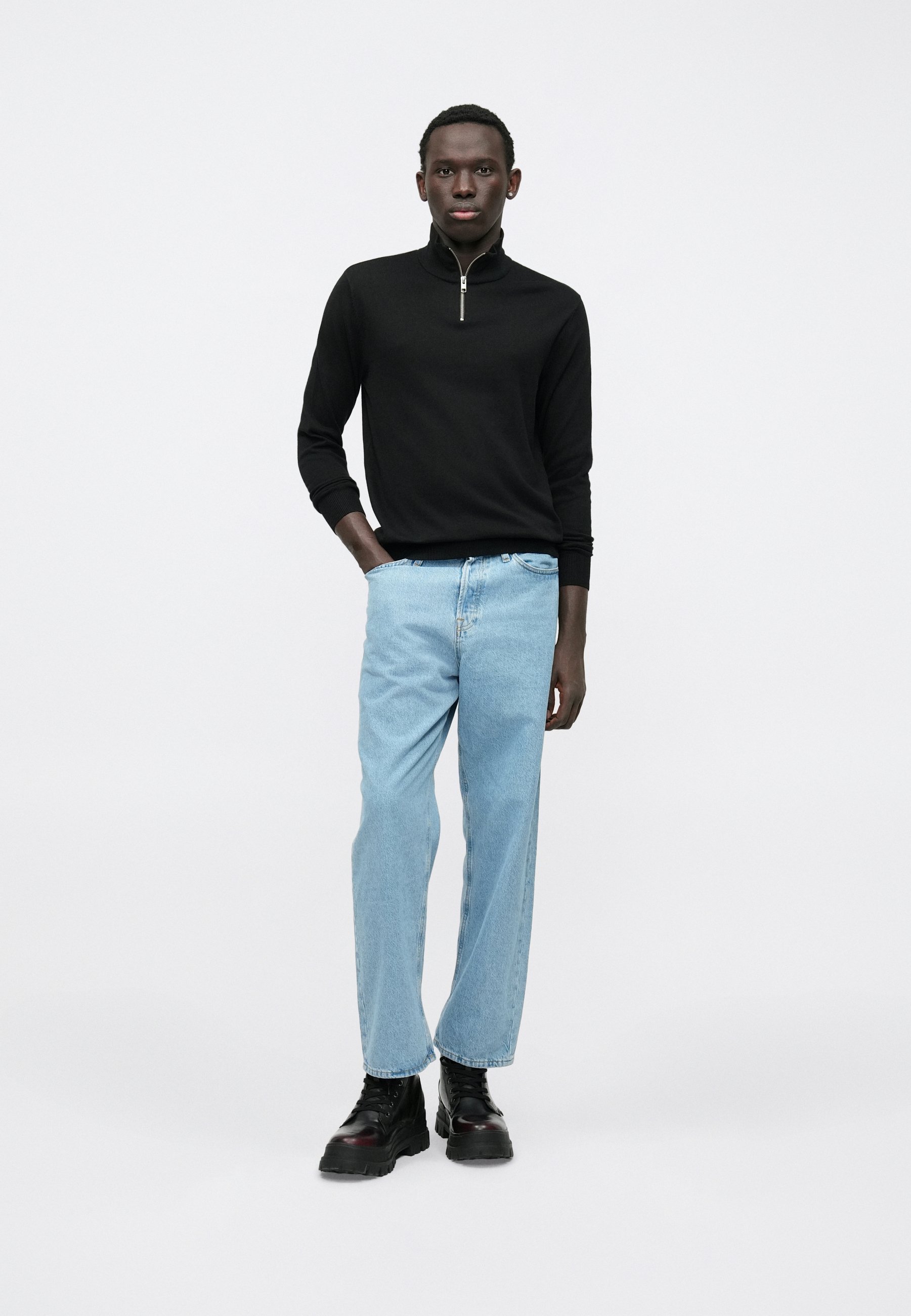 Jack & Jones JJEEMIL HALF ZIP - Trui - black/zwart - Zalando.nl