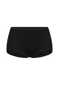 Sorte bomulds hipster undertøj med en glat tekstur, elastisk waistband og mellemhøj design, der har sømløse kanter for komfort.