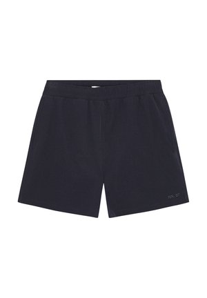 Pantaloncini neri con vita elastica, tasche laterali e delicato logo "NN_07" sulla parte inferiore della gamba sinistra.