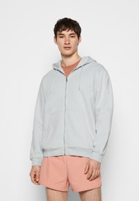 Weekday STANDARD ZIP HOODIE - Camisola com fecho - light green/blue