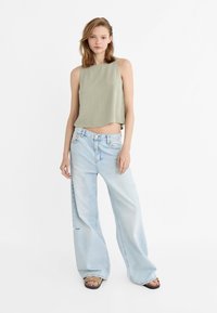 Stradivarius FLOWING RACERBACK - Blůza - khaki