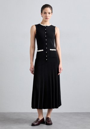 ROBE LONGUE CROCHET - Maxikleid - noir