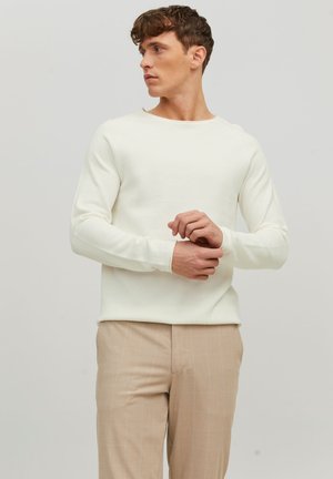 Jack & Jones JJEHILL CREW NECK NOOS - Strickpullover - cloud dancer