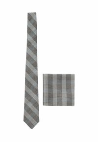 Unselected, light grey light blue check