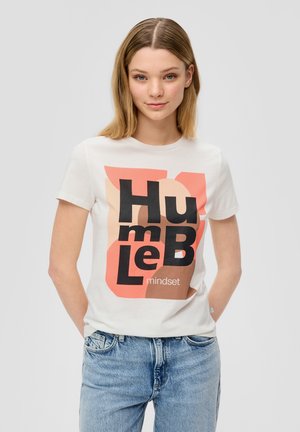 QS T-shirt imprimé - creme
