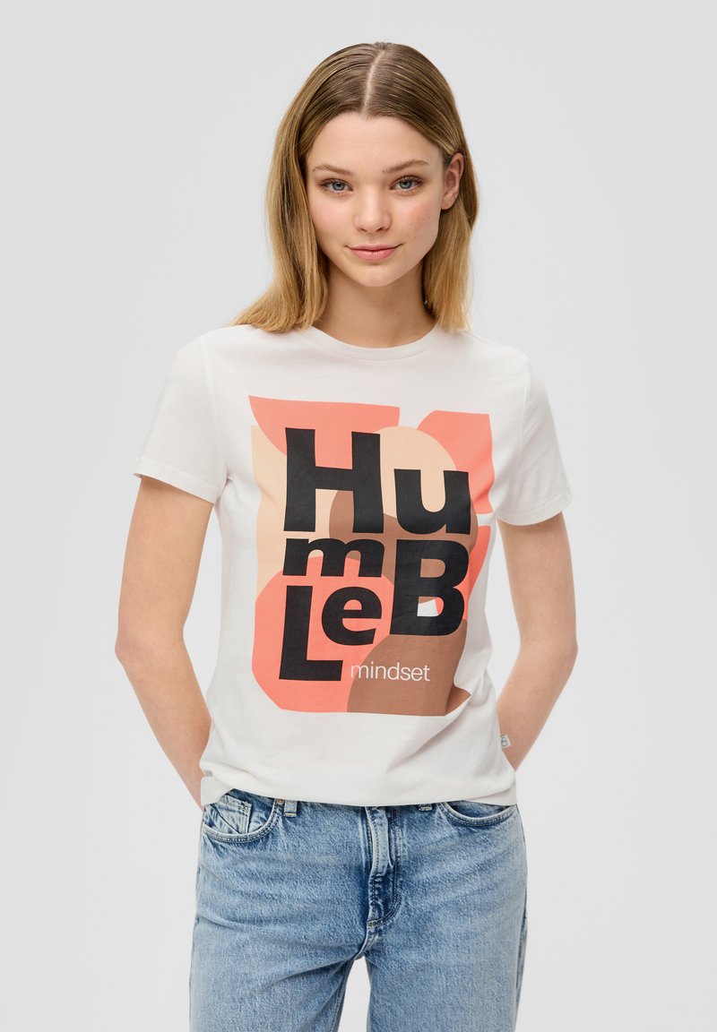 QS T-Shirt print - creme