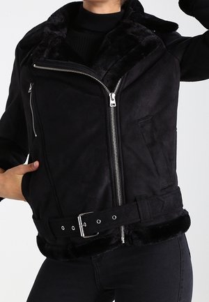 Imitatieleren jas - black