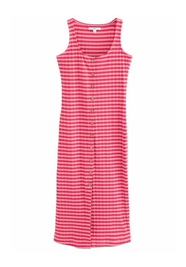 SQUARE NECK BUTTON DOWN COLUMN MIDI - Jerseykleid