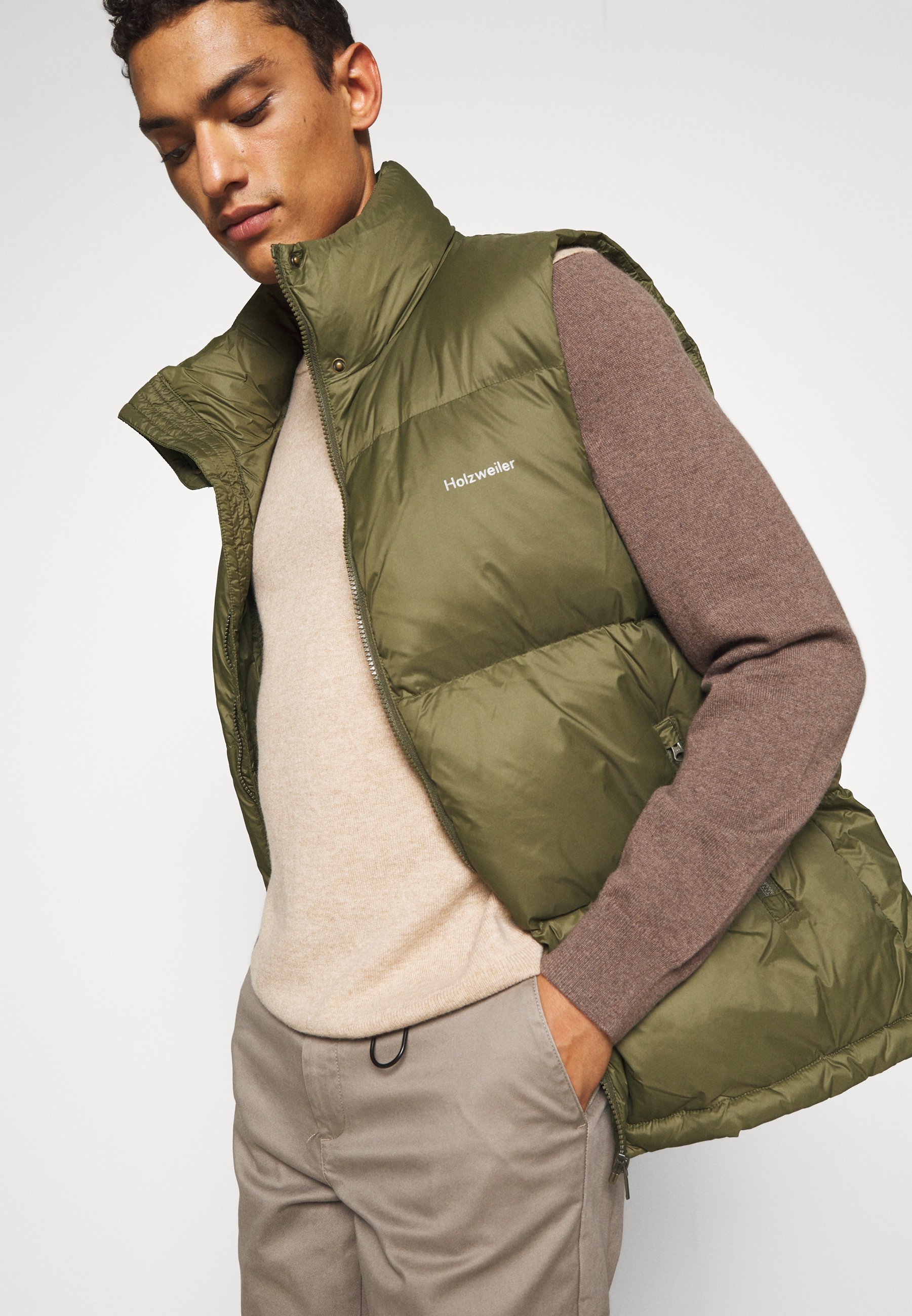 DOWN VEST UNISEX - Waistcoat - army 