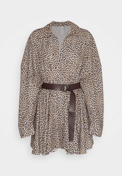 Norma Kamali SUPER OVERSIZED SHIRT FLARED MINI DRESS - Φόρεμα πουκάμισο - multi-coloured